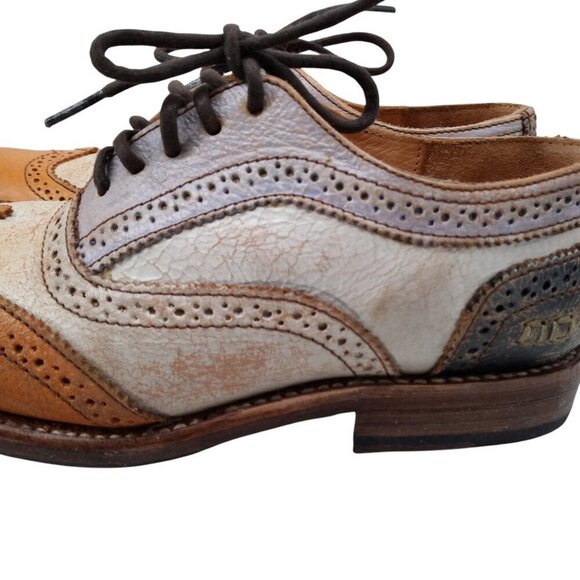 Bed Stu Lita Cobbler Wingtip Brogues Oxford Loafers Size 8.5 Leather Distressed - Picture 5 of 16